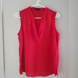Red Sleeveless Top Blouse